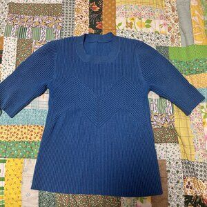 Sandro Blue Cap Sleeve Sweater